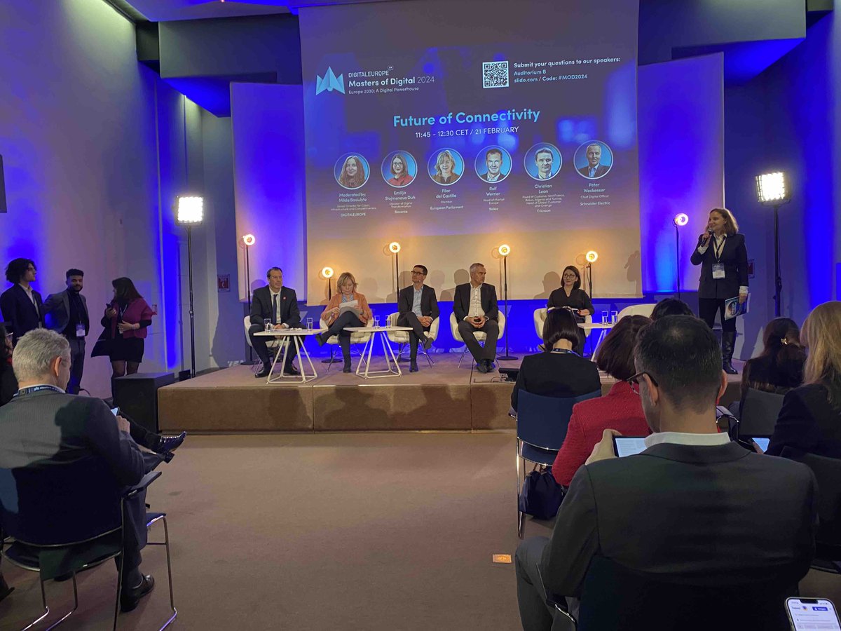 Today we’re discussing the future of connectivity at the #MoD2024 organised by @digitaleurope Many issues to be debated: market fragmentation, spectrum, investments, 5G monetisation etc