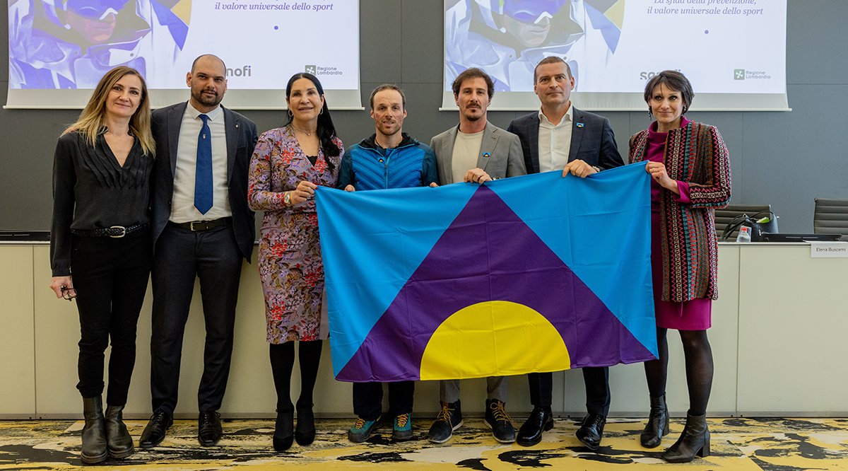 Per sconfiggere la #meningite è importante sensibilizzare su questa malattia. Per questo abbiamo supportato #Limitless, un murale che lega la #prevenzione allo #sport: realizzato da SMOE Studio raffigura uno sciatore paralimpico il cui casco riporta i colori della #MeningitisFlag