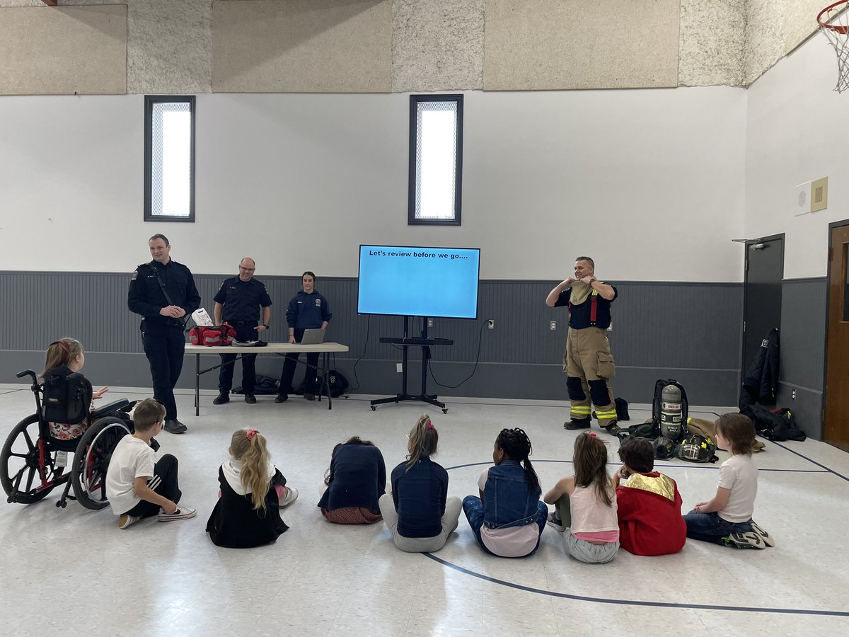 Today, GNFD members delivered #firesafety messages to the students of Cornerstone Christian Academy. Home escape, dialling 911, and what constitutes an emergency were some of the topics covered!