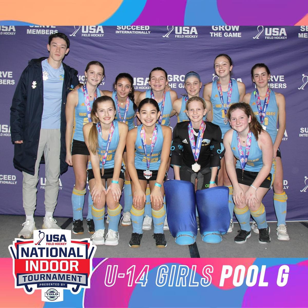 U14s start off USA Field Hockey National Indoor Tournament with 5 pool champions 🏑 🥇 #usafieldhockey #NIT #champion