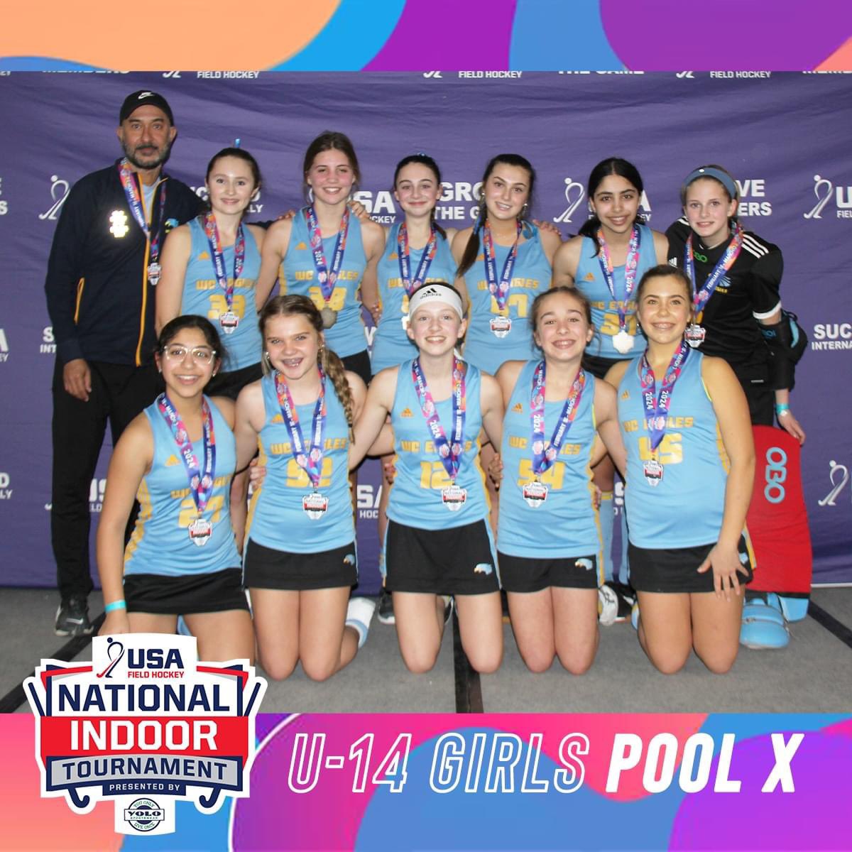 U14s start off USA Field Hockey National Indoor Tournament with 5 pool champions 🏑 🥇 #usafieldhockey #NIT #champion