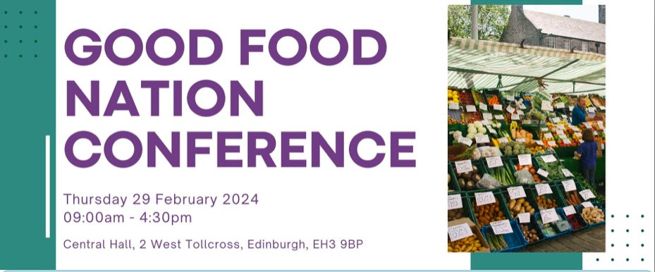 There are only a few places left for the Scottish Food Coalition conference next Thursday 29 February. Hear from: @MairiGougeon Corinna Hawkes @FAO @WSC_Scotland @CaroRobins0n @FDFScotland @broke_not @FSScot + more Register here: edinburghuni.eventsair.com/good-food-nati…