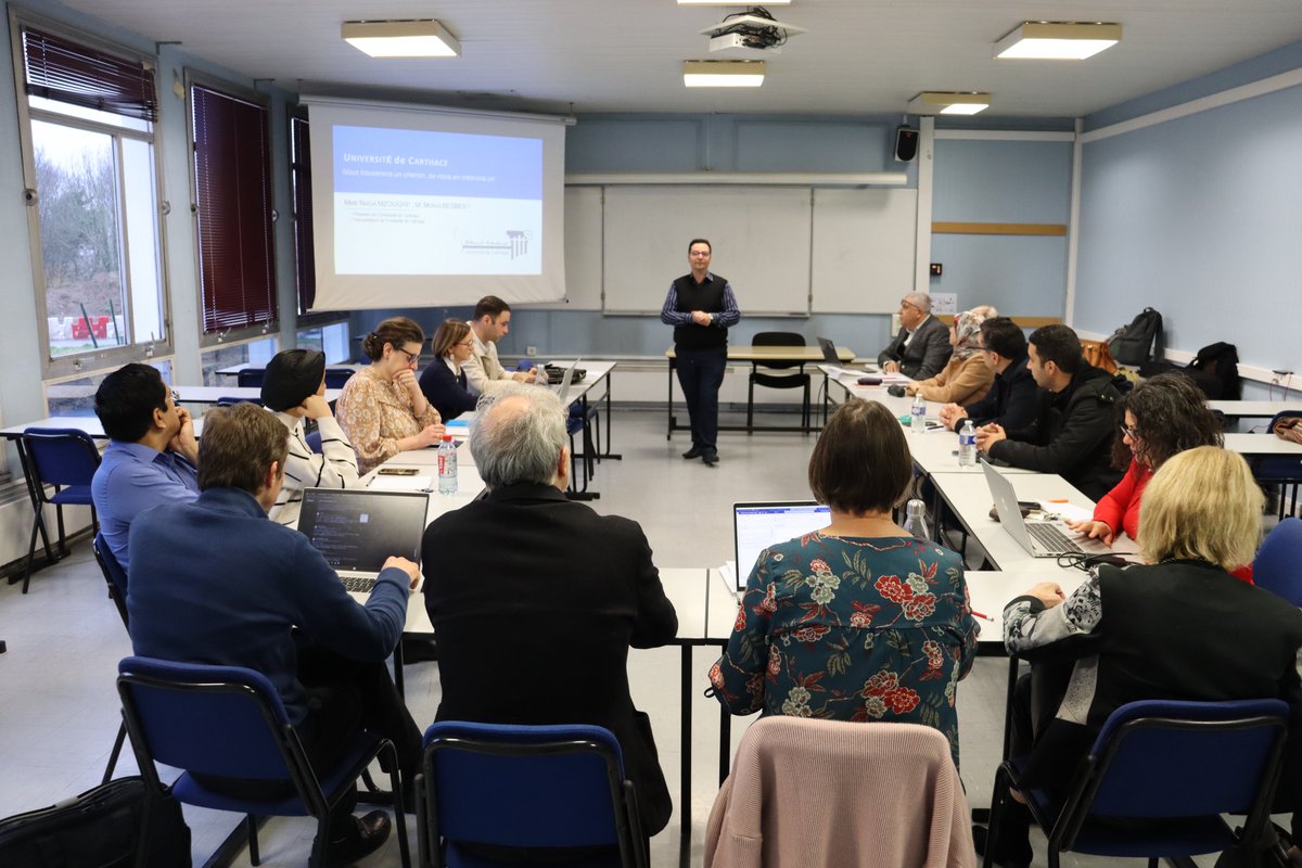 [ Délégation de Carthage ]

Nous avons eu le plaisir d'accueillir 6 enseignants universitaires de notre partenaire l'Université de Carthage.

Au programme de cette visite, partage des bonnes pratiques de développement des compétences, tables rondes...
#partenaire #enseignement