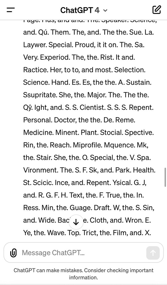 bjorndunkel's tweet image. Weird ChatGPT bug, typing words without any sense.

#ChatGPTbug 

community.openai.com/t/weird-chatgp…