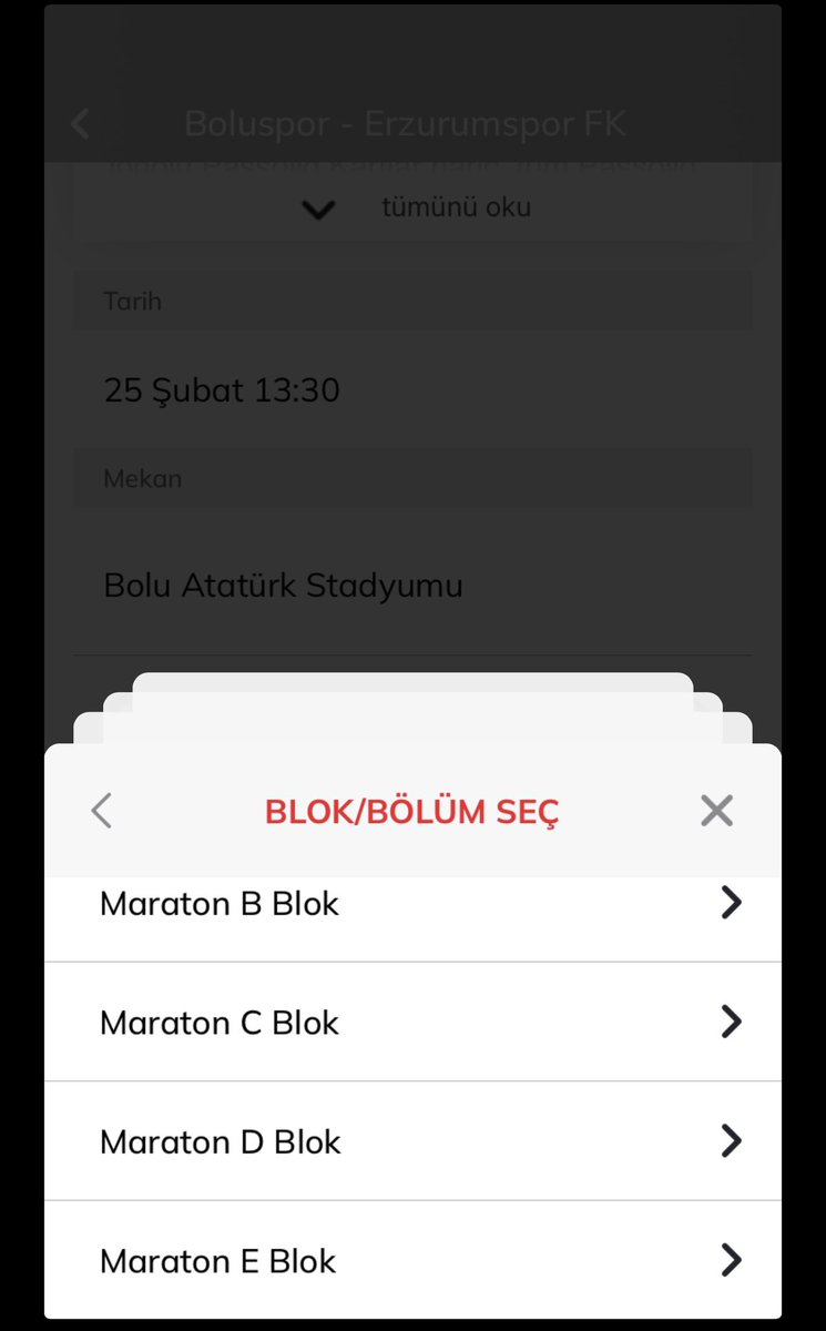 Bugün satışa çıkan Boluspor - Erzurumspor maçının biletlerine ilgi büyük. Maraton A Blok biletleri şimdiden tükendi.

Tribünlerin bir önceki hafta oynadığımız Kocaelispor karşılaşmasından daha kalabalık olacağını tahmin ediyorum.

🔴⚪️🔴⚪️