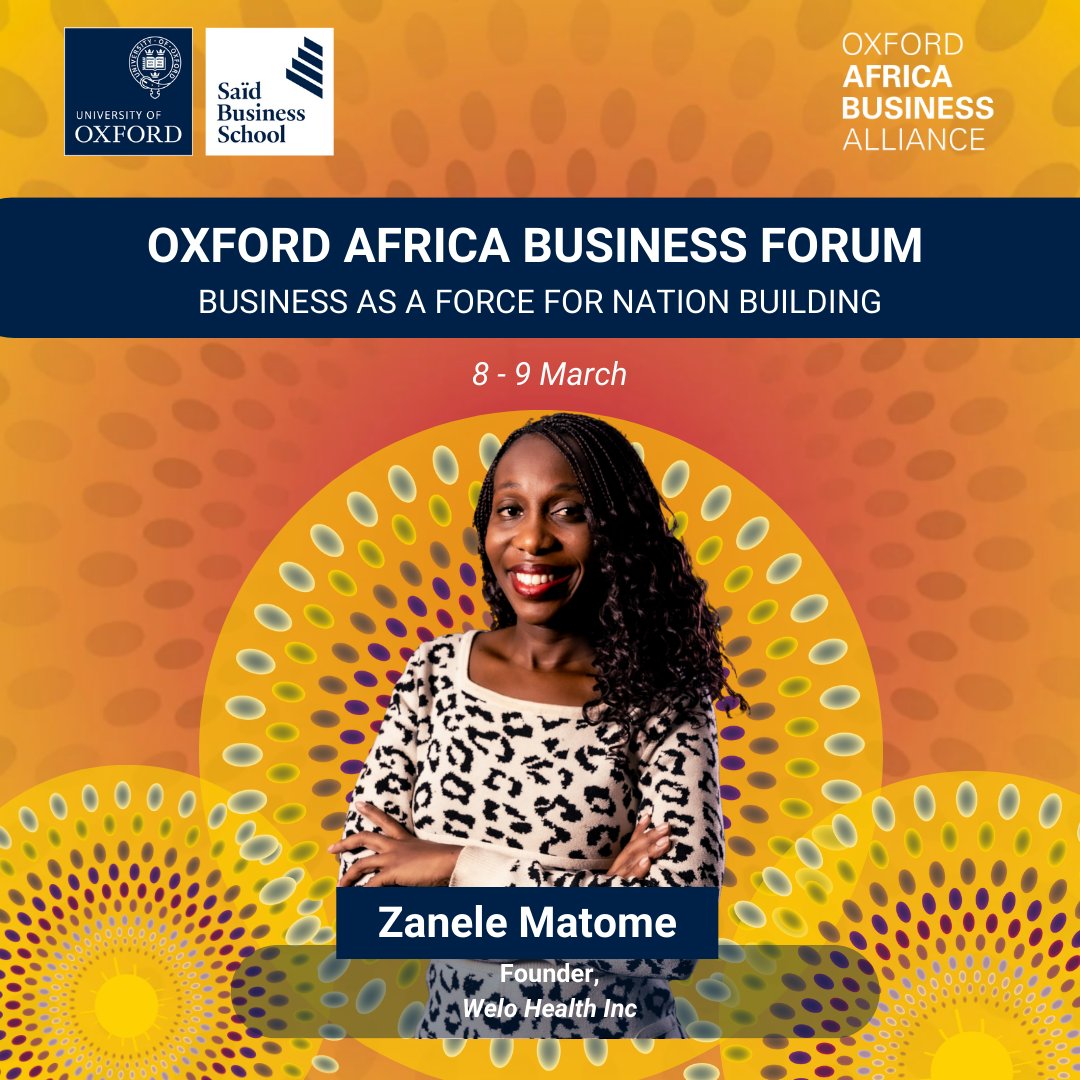 OxfordABA's tweet photo. @zanele_matome is the Founder and CEO of @HelloWELO with more than 15yrs as an entrepreneur. She is passionate about using entrepreneurship as a vessel to solve pivotal problems.
#OABF @OxfordSBS https://t.co/HG1lITWtpt