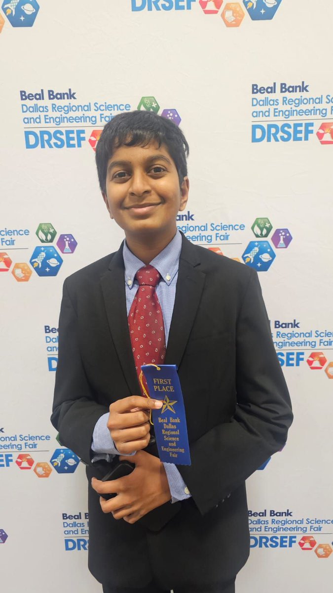 Please congratulate Santosh Patapati for winning 1st place in the Dallas Regional Science Fair. His project is geared towards helping society in a new way. Shhhh...can't tell the specifics of his project because it might get a patent! He will advance to the State level in March!