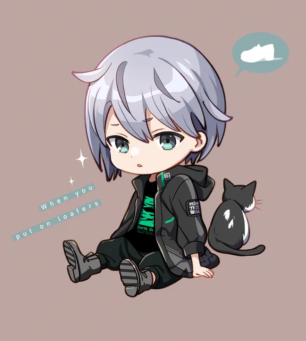 #猫の日後ろにちらっと#きみがローファーをはいたら 
