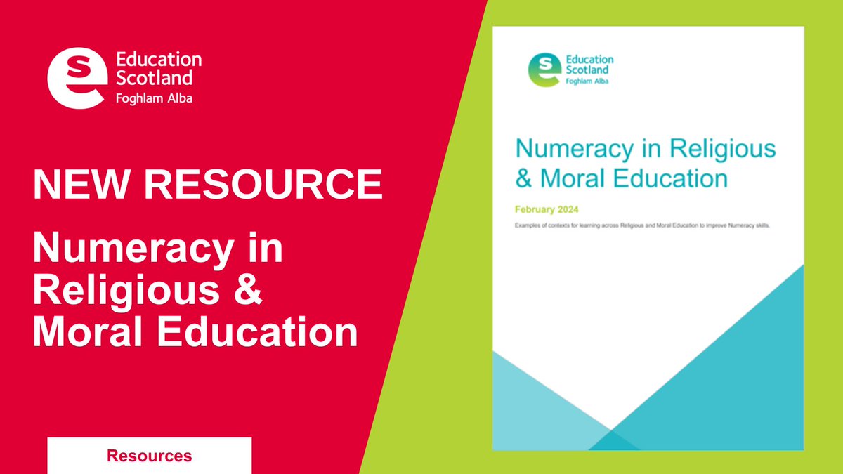 Practitioners - Are you looking for ways to make links between Numeracy and Religious and Moral Education? We’re delighted to publish a new resource to support practitioners with exploring this for early to fourth level. Find out more – ow.ly/AeNF50QG8hF <a href="/edscot_maths/">edscot_maths</a>