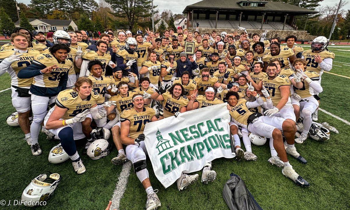 Why join Trinity College Football?

🔵Top Liberal Arts Education
🟡In the city of Hartford, CT
🔵152 wins since 2002
🟡NESCAC Champions 5 of the past 7 years

Start the process today by filling out our questionnaire:
questionnaires.armssoftware.com/018957175dc6