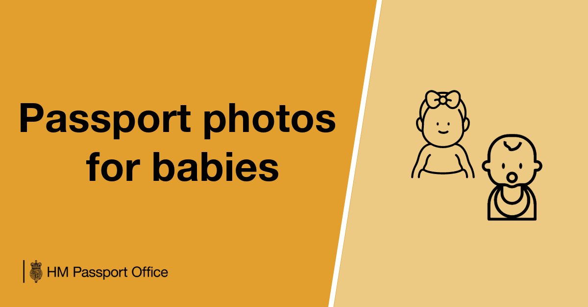 Passport photo for a child under one? - Babies must be on their own in the picture, no toys or dummies - Babies do not need to have their eyes open. - Babies should lie on a plain light-coloured sheet, take the photo from above. See our guidance ↪️gov.uk/photos-for-pas…