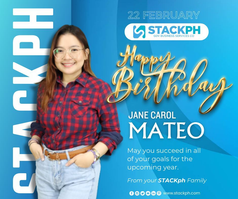 STACKphOfficial's tweet photo. On this special day, we hope that all your dreams and wishes come true. It is a pleasure to work alongside you, and we are grateful for your constant support and encouragement.

Happy birthday, Jane from your STACKph Family! 💙

#STACKph2024 #FebruaryCelebrants https://t.co/Z3V8g9jw46