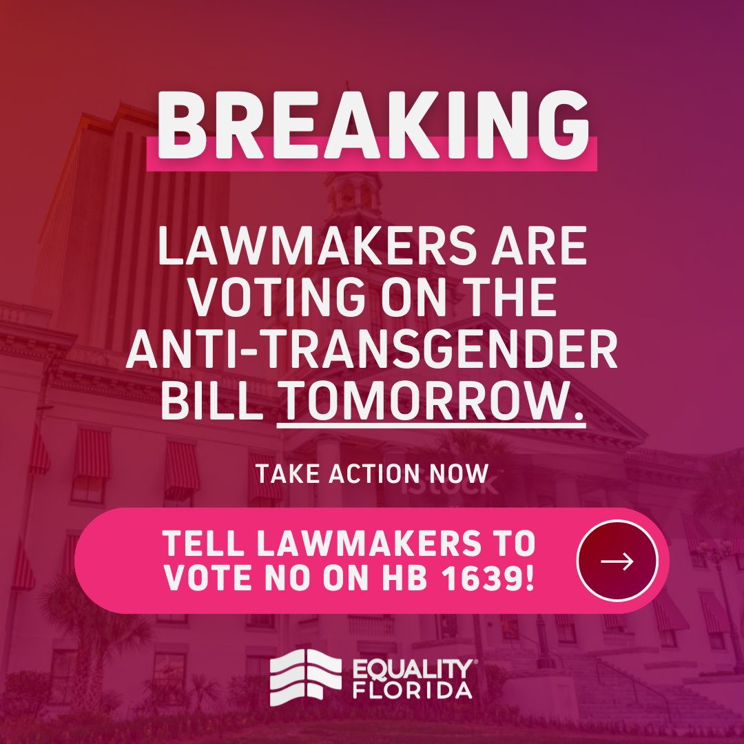 🚨THIS IS NOT A DRILL:🚨 Lawmakers are voting on the Trans Erasure Bill TOMORROW — Thursday, February 22nd.