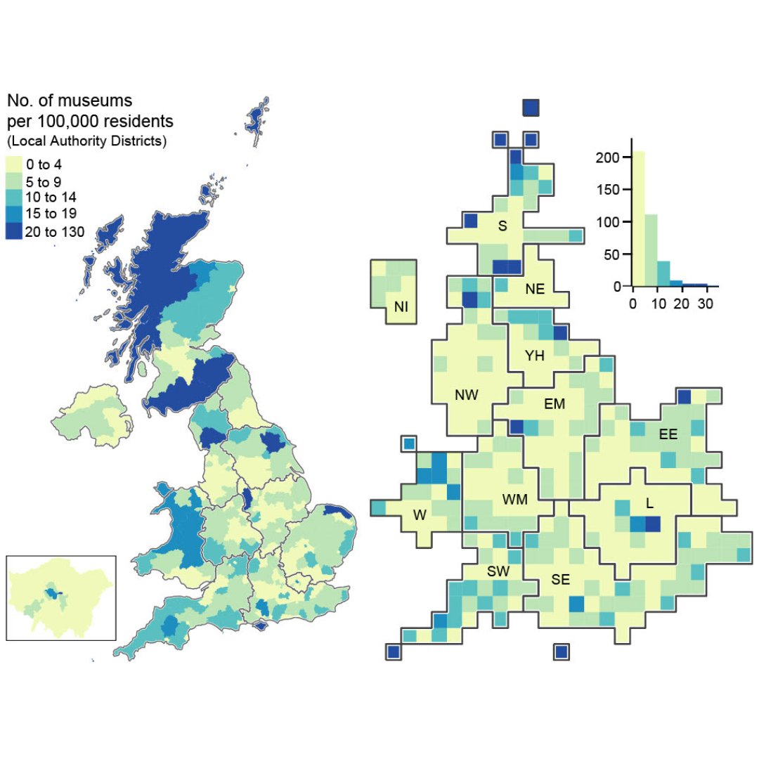 RGS_IBG's tweet photo. 🏦 Our latest geovisualisation is live, and it highlights how museums are distributed on a national scale. 🗺️

To learn more about the findings and how these visualisations were created, read the full write-up here 👉 https://t.co/jcy7qfk4Ie
#MappingMuseums #Geography https://t.co/4qHwkG20a7