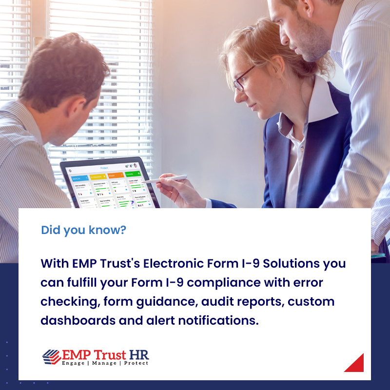 EMPTrust's tweet image. ⏰ Are you tired of the endless 📰 paperwork and manual processes involved in the I-9 verification process? With EMP Trust, you can say goodbye to paper forms, manual data entry, and compliance headaches.
#FormI9 #EmployeeOnboarding #I9Verification #HRManagers #HRSolutions