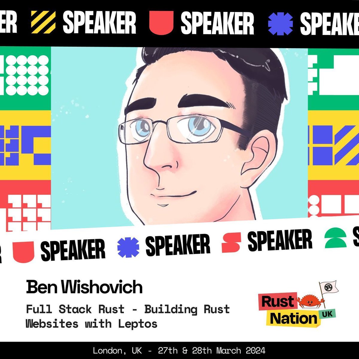 RustNationUK's tweet photo. 🚀 Learn how to build a full-stack Rust web app with #Axum and #Leptos.
Join Ben Wishovich's (@iambenwis) talk at #rustnationuk24 to learn how to build #rust websites with Leptos.
Buy your tickets while you can!
#rustnationuk #fullstackrust https://t.co/FCN9RvuYPV