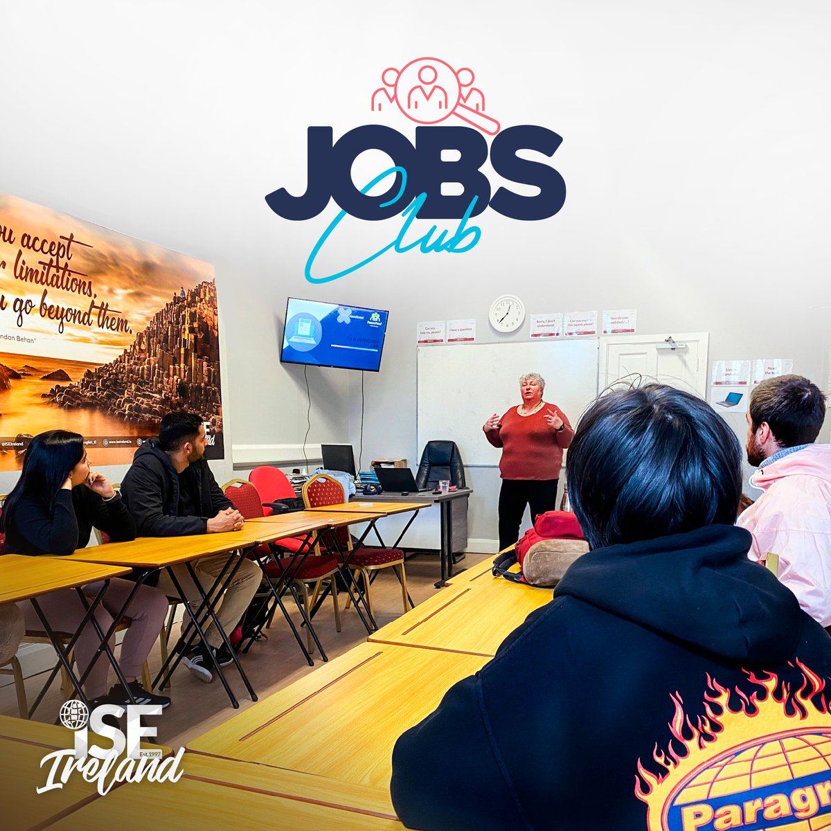 LearnEnglish_IE's tweet image. 🌟 ISE Jobs Club - Learn about how to find a job in Ireland! 🇮🇪 As well as CV writing ✍️, interview skills 🗣️, and cover letters 📝. Big thank you to Eimhear for helping our new students 🙏🏼. #ISEJobsClub #FindYourPath #CareerGrowth #StudentSupport