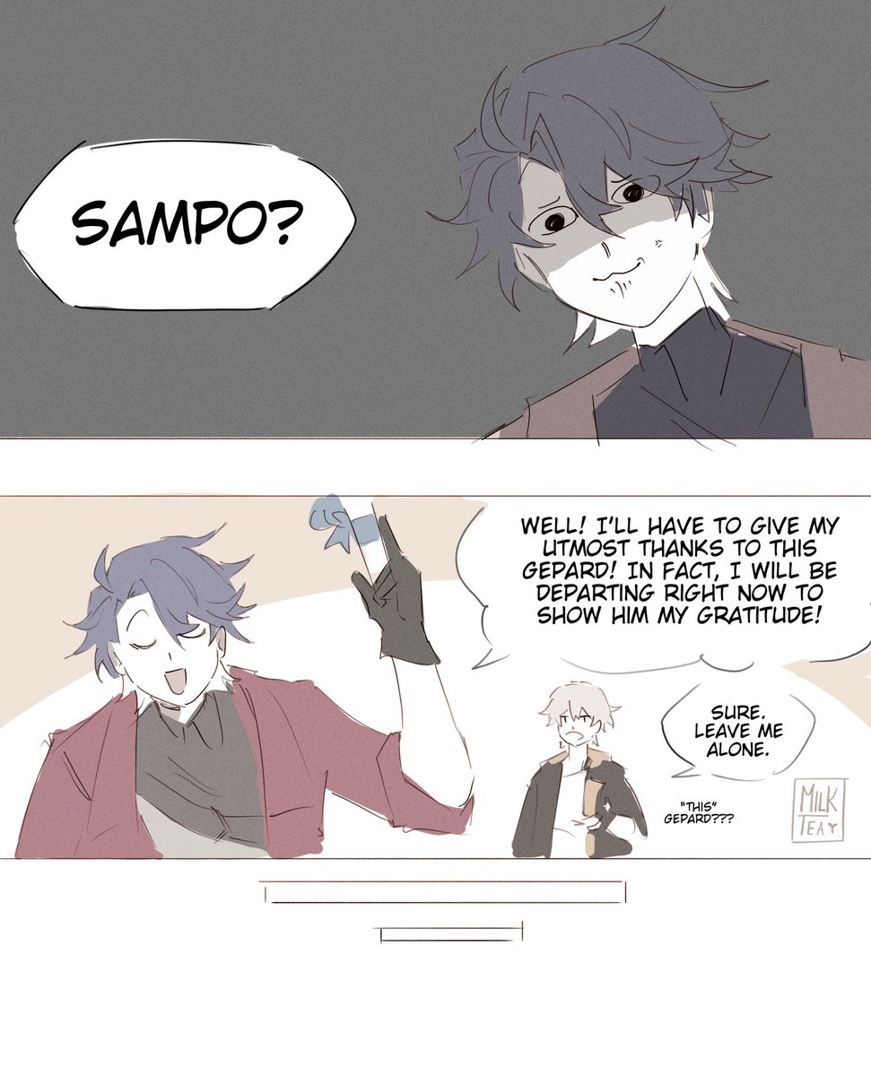 Sparkle on delivery duty 
.
Had to scribble this down before I forgot 
.
#HonkaiStarRail #sampard 