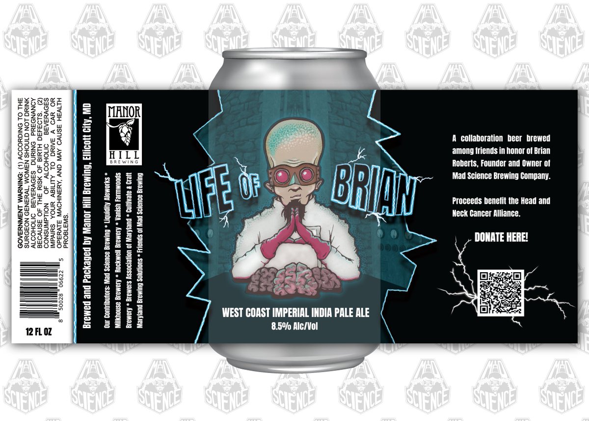 @ManorHillBrew (@manorhillbrew) on Twitter photo We recently hosted a brew with Brian Roberts of <a href="/madsciencebrew/">Mad Science Brewing</a> & those whose lives he’s impacted. LIFE OF BRIAN releases at the Farm on 3/9 with proceeds benefitting <a href="/hncalliance/">Head and Neck Cancer Alliance</a>. Donate at tinyurl.com/honoringbrian & look for other release dates from our collaborating breweries. We recently hosted a brew with Brian Roberts of <a href="/madsciencebrew/">Mad Science Brewing</a> & those whose lives he’s impacted. LIFE OF BRIAN releases at the Farm on 3/9 with proceeds benefitting <a href="/hncalliance/">Head and Neck Cancer Alliance</a>. Donate at tinyurl.com/honoringbrian & look for other release dates from our collaborating breweries.