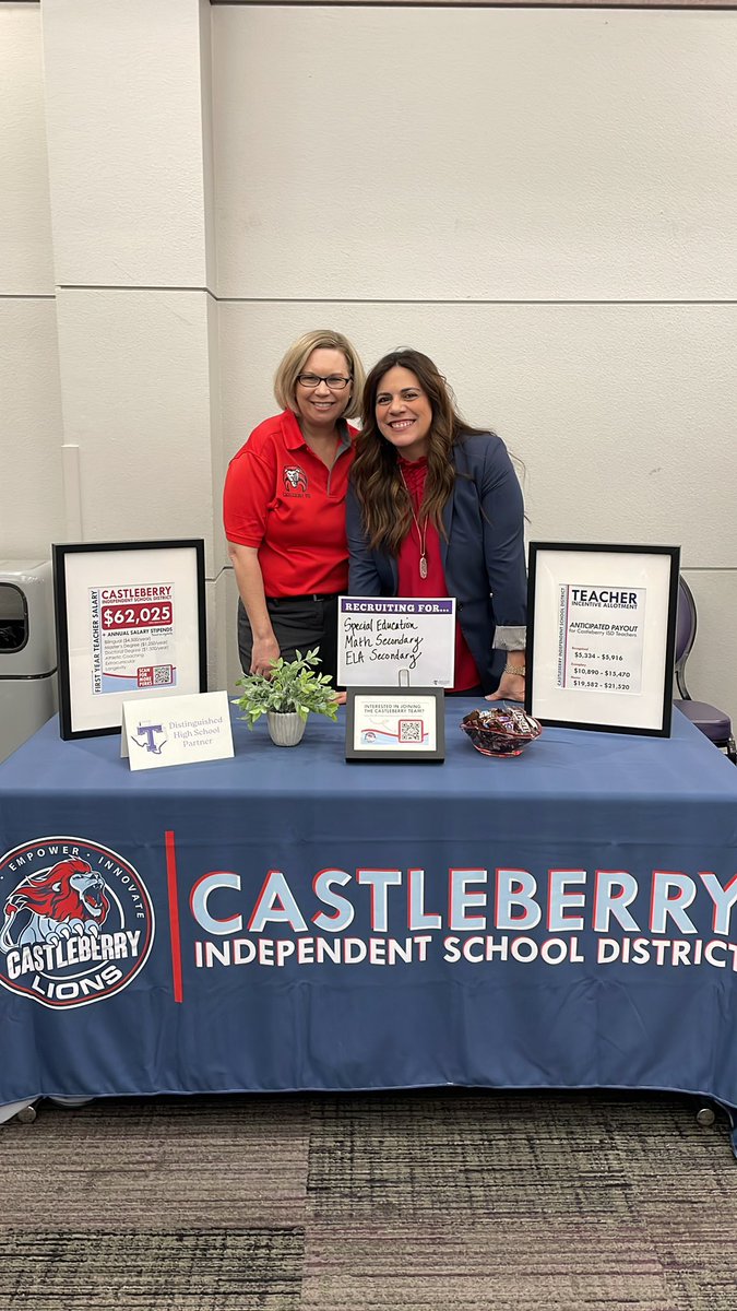 We are in Stephenville today. Come see Castleberry ISD at the Tarleton State University Educator job fair 10:00-12:00. You will love working with our team! Located at Barry B Thompson Student Center #ChooseCastleberry #CISDLeadingtheWay