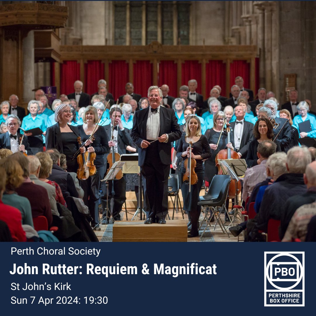 Now on sale! 🎉

Perth Choral Society return to St John's Kirk with their Spring Concert, performing two pieces by one of Britain's best living composers, John Rutter. 🎶

Tickets available via Perthshire Box Office: perthshireboxoffice.com/.../john-rutte…...