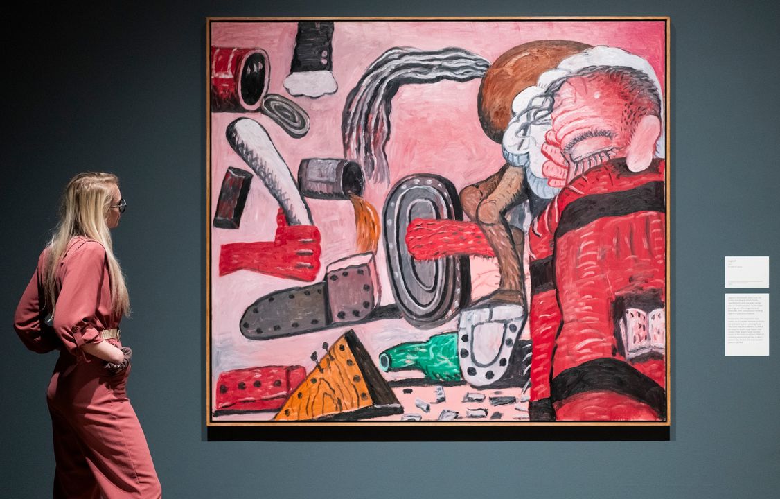 Tate's tweet photo. 🍻 Join us tomorrow to celebrate the last weekend of #PhilipGuston at Tate Modern and the launch of “Painting, Drinking, Eating”, a Guston-inspired collaboration brew with DEYA! Be the first to try this fantastic beer, and meet the artist behind the brand: https://t.co/pCfxUejSbT https://t.co/FknKpwK2Np