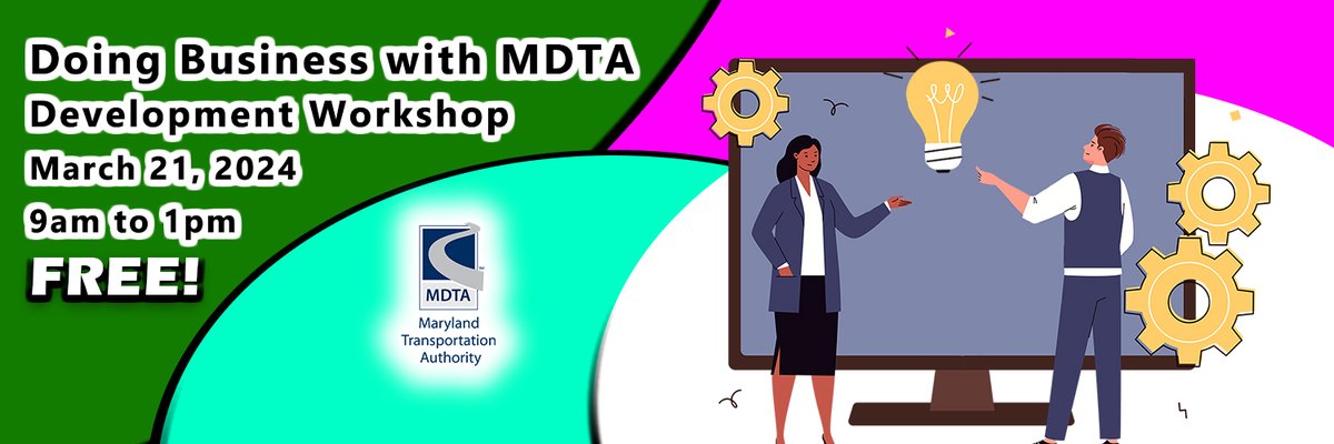 TheMDTA's tweet photo. Our next Development Workshop is being held Thursday, March 21, from 9A to 1P at @MDOTNews Headquarters (7201 Corporate Center Drive, Hanover, Maryland 21076). Learn more and register here https://t.co/xRvMbXLt0u (It's free!). #MDOTExperts https://t.co/Tqtk5v39Ws