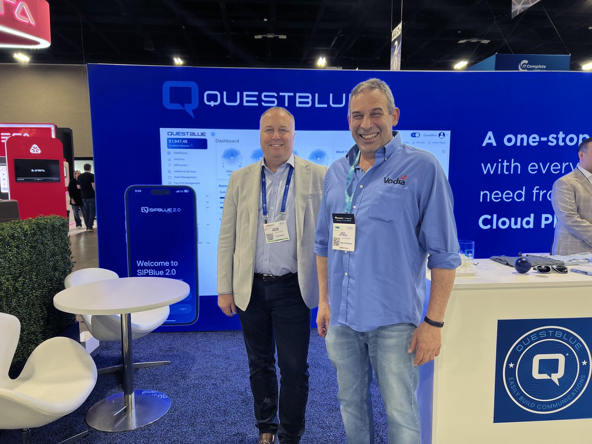 vodia_networks's tweet image. It&apos;s always a pleasure connecting with our partners! Eric Altman, Vodia Sales Engineer, met with Kevin Masse at @QuestBlue, Paul Tuttle at @Cyberdatacorp, Dan Kosowski at @CloudCo, Inc. and Cecil Hogan at CloudFon at the @ITEXPO #TECHSUPERSHOW in Florida last week!