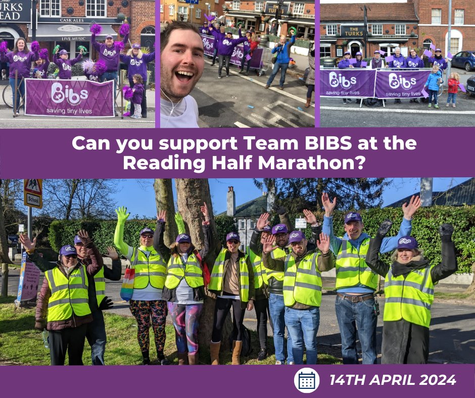We need volunteers to help at @readinghalf Can you support Team BIBS on 14th April? Volunteers will be in 2 different areas: Route Marshals (on Kendrick Rd) or BIBS Official Cheering station (on London Rd) Email info@bibs.org.uk to find out more info on how you can support 💜
