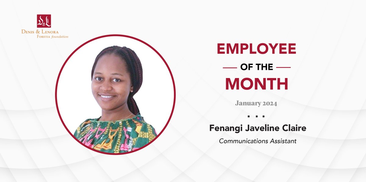 Join us in congratulating <a href="/fenangi/">Fenangi Claire</a> our employee of the month of #January 2024. She has made impressive contributions towards the growth of the Communications Department and the <a href="/ForetiaFound/">Foretia Foundation</a> as a whole.
Congratulations Claire.
Keep it up!
#employeeofthemonth #employeeappreciation