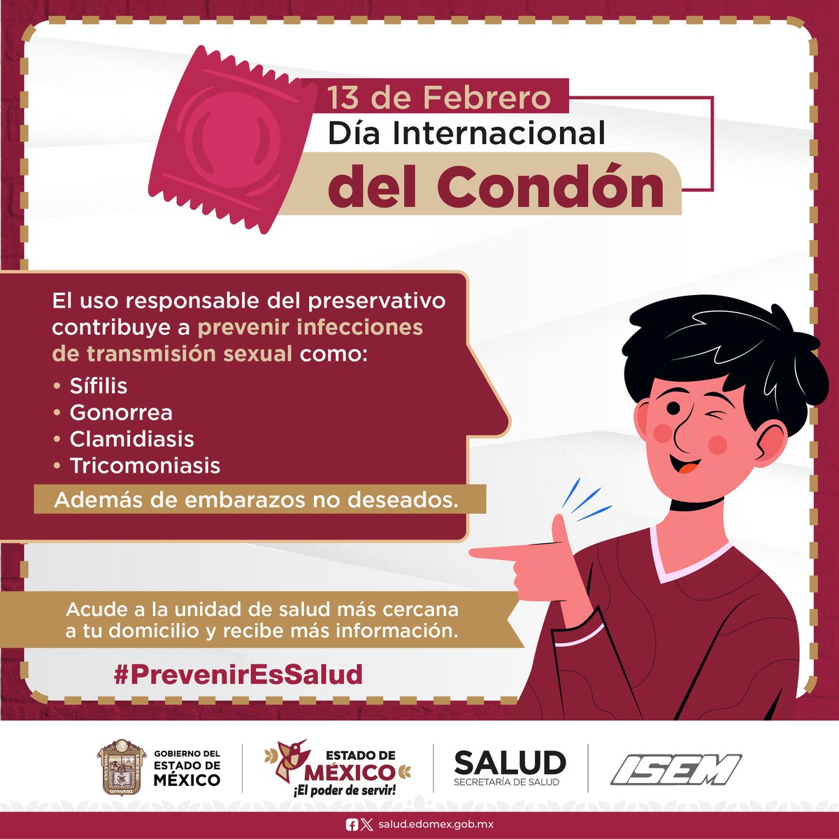 SaludEdomex's tweet photo. #SaludInforma | El #Condón es el único método anticonceptivo que te protege de:
✅Un embarazo no planeado.
✅Infecciones de Transmisión Sexual (ITS).
#13DeFebrero https://t.co/9ZOZRSOZl2