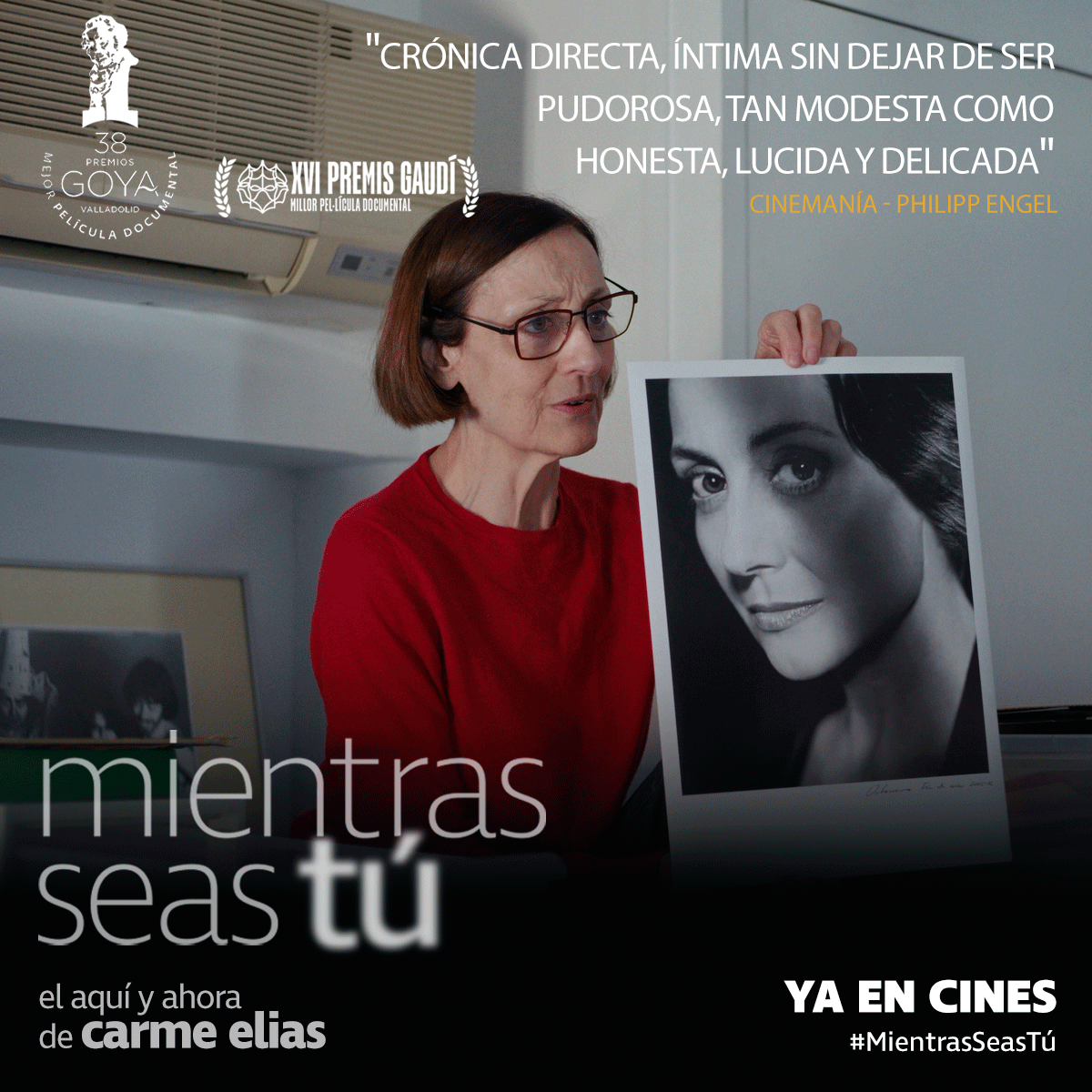 Premiada con el Goya y el Gaudí a la mejor película documental y con grandes críticas:

 ✍️ "Crónica directa, íntima sin dejar de ser pudorosa, tan modesta como honesta, lucida y delicada" (<a href="/CINEMANIA_ES/">CINEMANIA_ES</a>).

#MientrasSeasTú, ¡ya en cines!