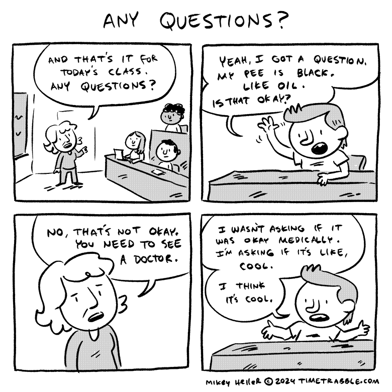 i drew a comic about having any questions