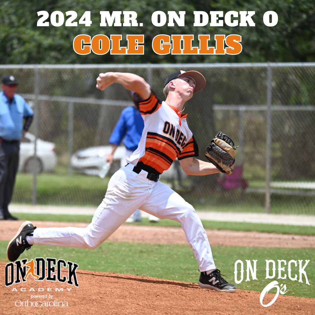 OnDeckAcademy's tweet image. On Deck Academy and the On Deck O's are thrilled to present the 2024 Mr. On Deck O Award to right-handed pitcher @ColeGillis1 and infielder @drewwheeler_3! We know you gentlemen will make us proud by carrying this torch! 

CONGRATS 🎉 🤝