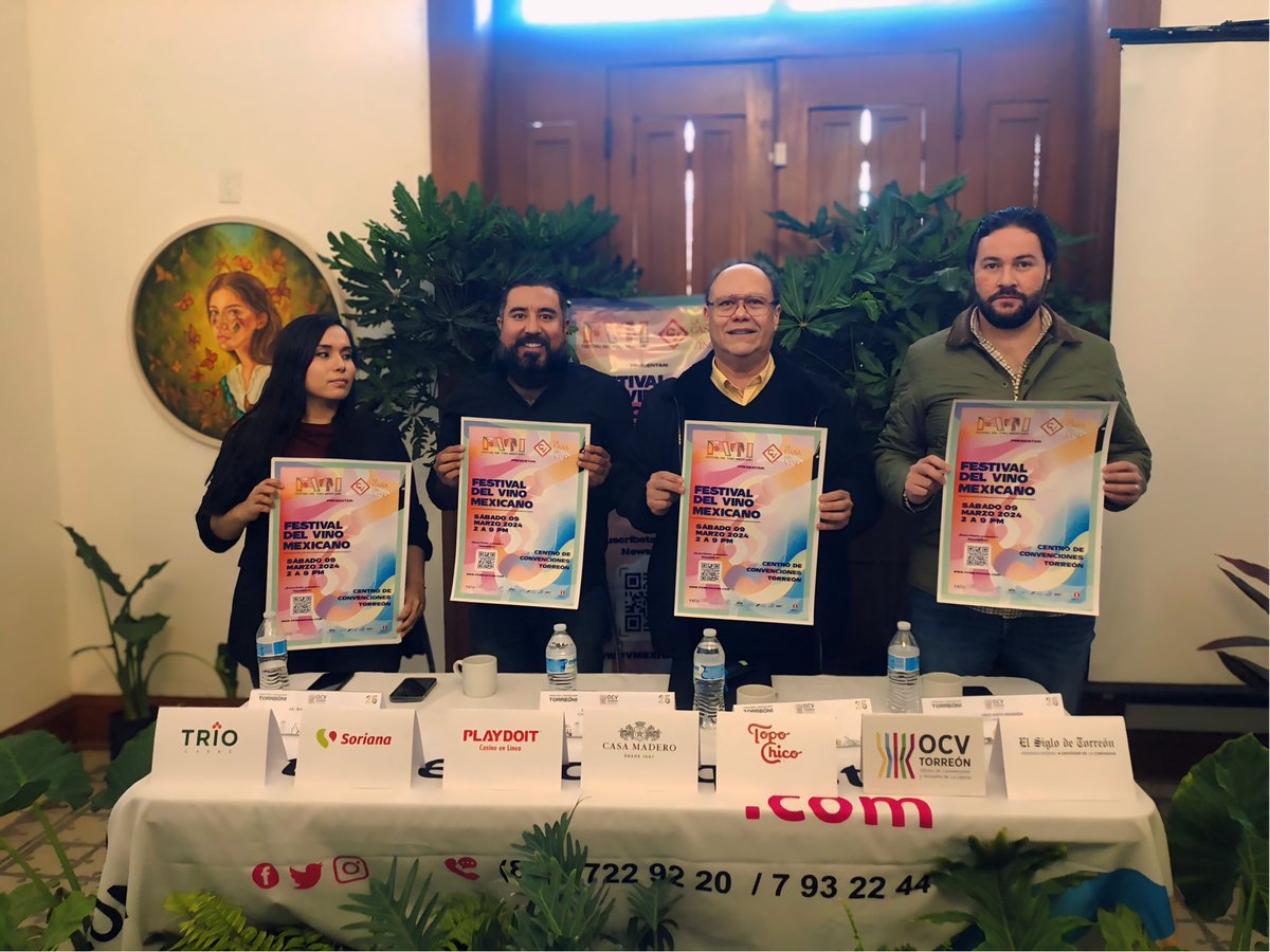Si eres amante del vino, este festival es para ti 🤩🍷

Checa todos los detalles de la 4ta edición del Festival del Vino Mexicano que se llevará a cabo en Torreón: hola.mx/63

<a href="/caniractorreon/">Canirac Torreón</a>  <a href="/OCVTorreon/">OCV Torreón</a>  <a href="/JNDLT/">Dr Tanino</a>