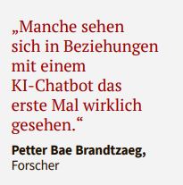 Interviewed in Stuttgarter Zeitung on @MyReplika and Human-AI relationships: stuttgarter-zeitung.de/inhalt.replika…