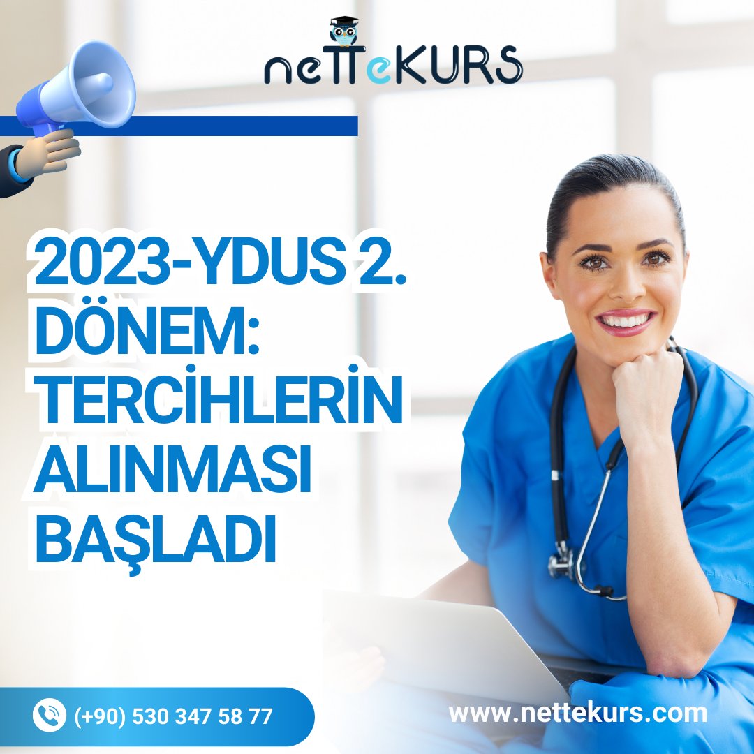 📣2023-YDUS 2. Dönem: Tercihlerin Alınması Başladı

👉2023 Tıpta Yan Dal Uzmanlık Eğitimi Giriş Sınavı (2023-YDUS 2. Dönem) tercih işlemleri, 21-28 Şubat 2024 tarihleri arasında yapılacaktır.

#nettekurs #onlinetuskursu #ydus #2023tus #ösymtus #onlinetus #tıptauzmanlıksınavı