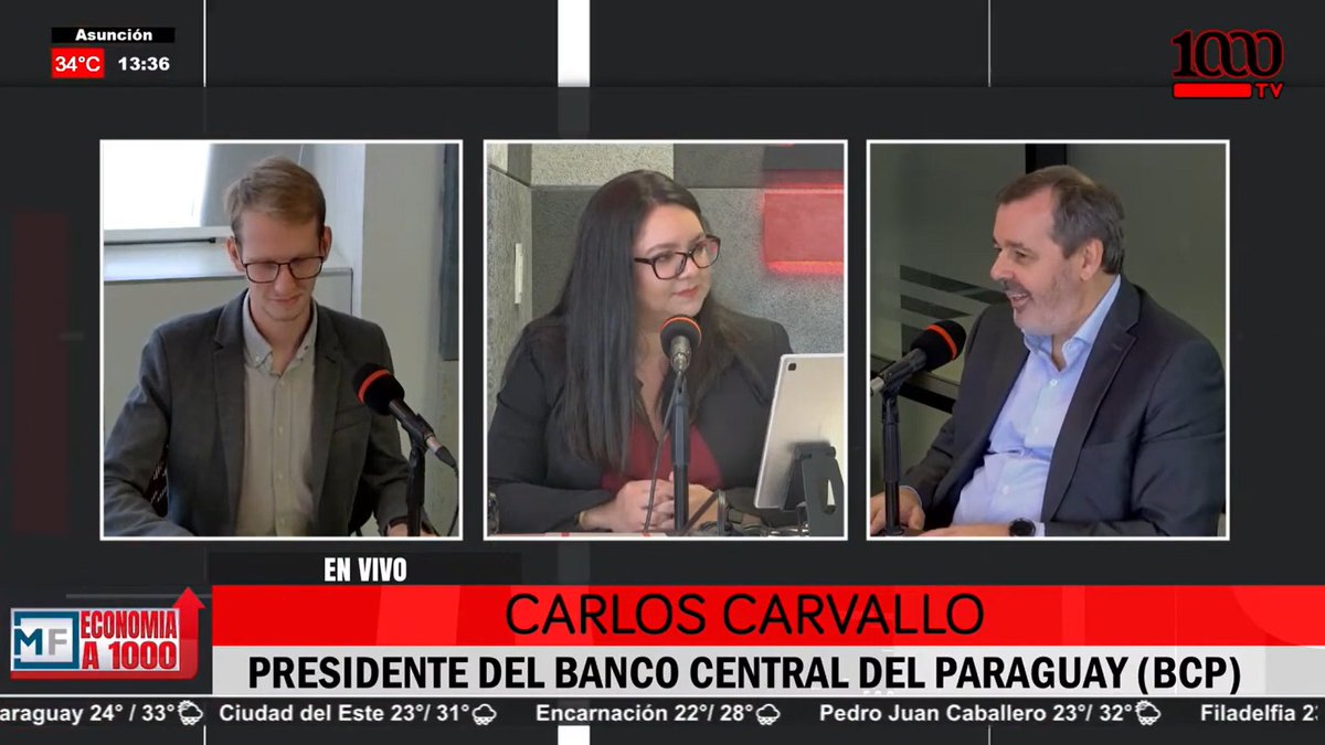 El pdte. <a href="/CarlosDCarvallo/">Carlos Carvallo Spalding</a> habló sobre los sectores que impulsarán el crecimiento económico de este año, la normalización de la política monetaria y el posicionamiento internacional de Paraguay como destino de inversiones.

Entrevista con #Economíaa1000: youtu.be/dtg13Kbg15w?si…