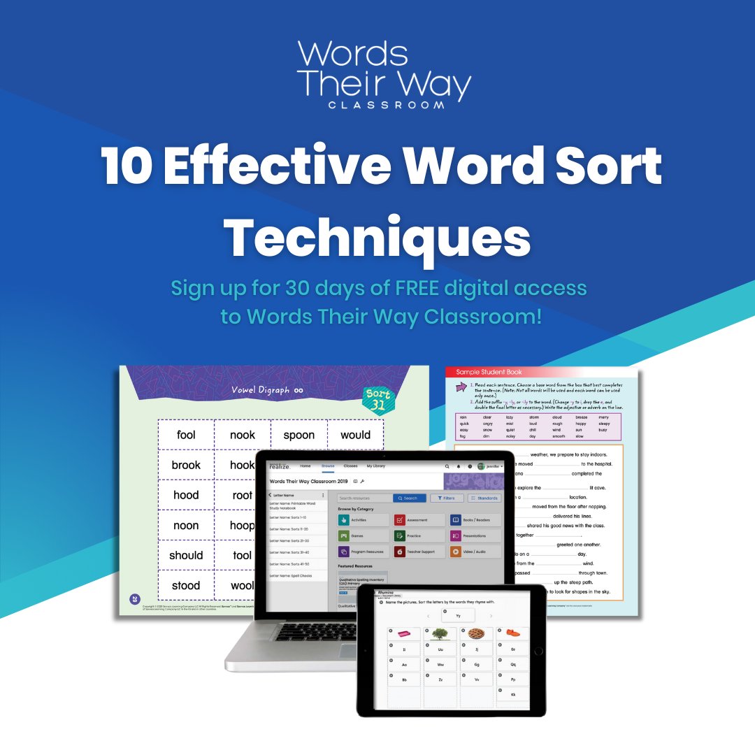 📋 Happy #WordsTheirWay Wednesday! Word study can be a great way to reinforce and extend phonics &amp; vocabulary skills, two key elements of the #ScienceOfReading! ➡️ Here are 10 of our favorite word sorting activities to get you started: ow.ly/cktG50QwoL1

#edchat #elachat
