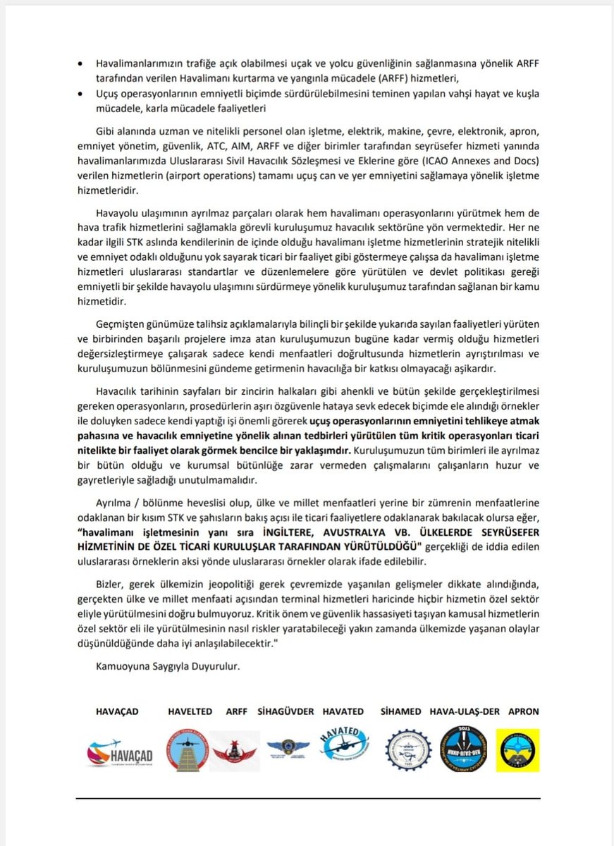 DHMİ'de faaliyet gösteren derneklerden ortak açıklama. 

Kamuoyuna Saygıyla Duyurulur.

<a href="/RTErdogan/">Recep Tayyip Erdoğan</a>
<a href="/_cevdetyilmaz/">Cevdet Yılmaz</a>
<a href="/tcbestepe/">T.C. Cumhurbaşkanlığı</a> 
<a href="/a_uraloglu/">Abdulkadir URALOĞLU</a> 
<a href="/memetsimsek/">Mehmet Simsek</a> 
<a href="/dhmihkeskin/">Dr. Hüseyin KESKİN</a>
<a href="/dhmikurumsal/">DHMİ Genel Müdürlüğü</a>