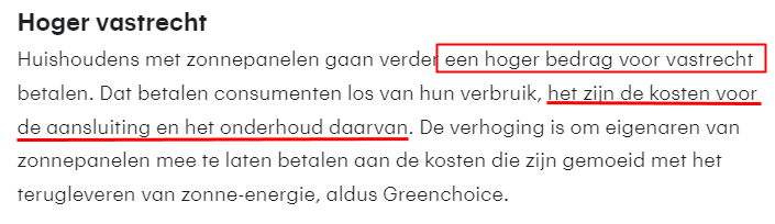 Polder_PV's tweet image. Da's niet helemaal goed begrepen, @RTLZ. Bedoeld "vastrecht" heeft niks met #captar #netbeheer te maken, maar is een extra post, dan wel verhoging van het bestaande "vastrecht levering van de leverancier" om veroorzaakte kosten PV-eigenaren (deels) te recupereren @EmilePuttmann