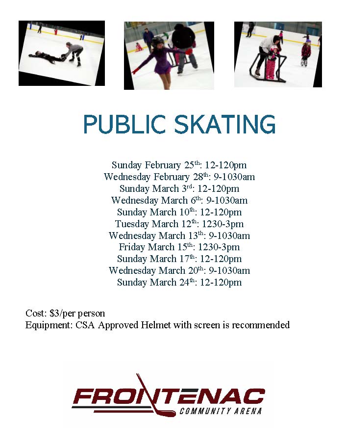 Frontenac_Arena's tweet photo. Public Skating shedule for the rest of the season https://t.co/oOB7tbJpoM