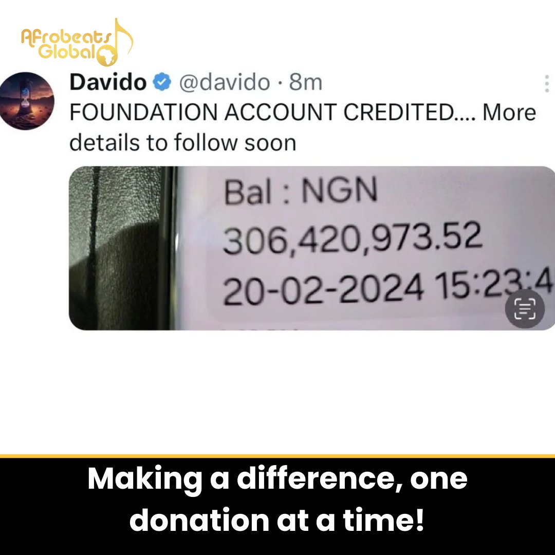 When Davido promises donations, you know he's serious about helping others! 👏 #MakingADifference #DavidoNews #afrobeats #afrobeataglobal