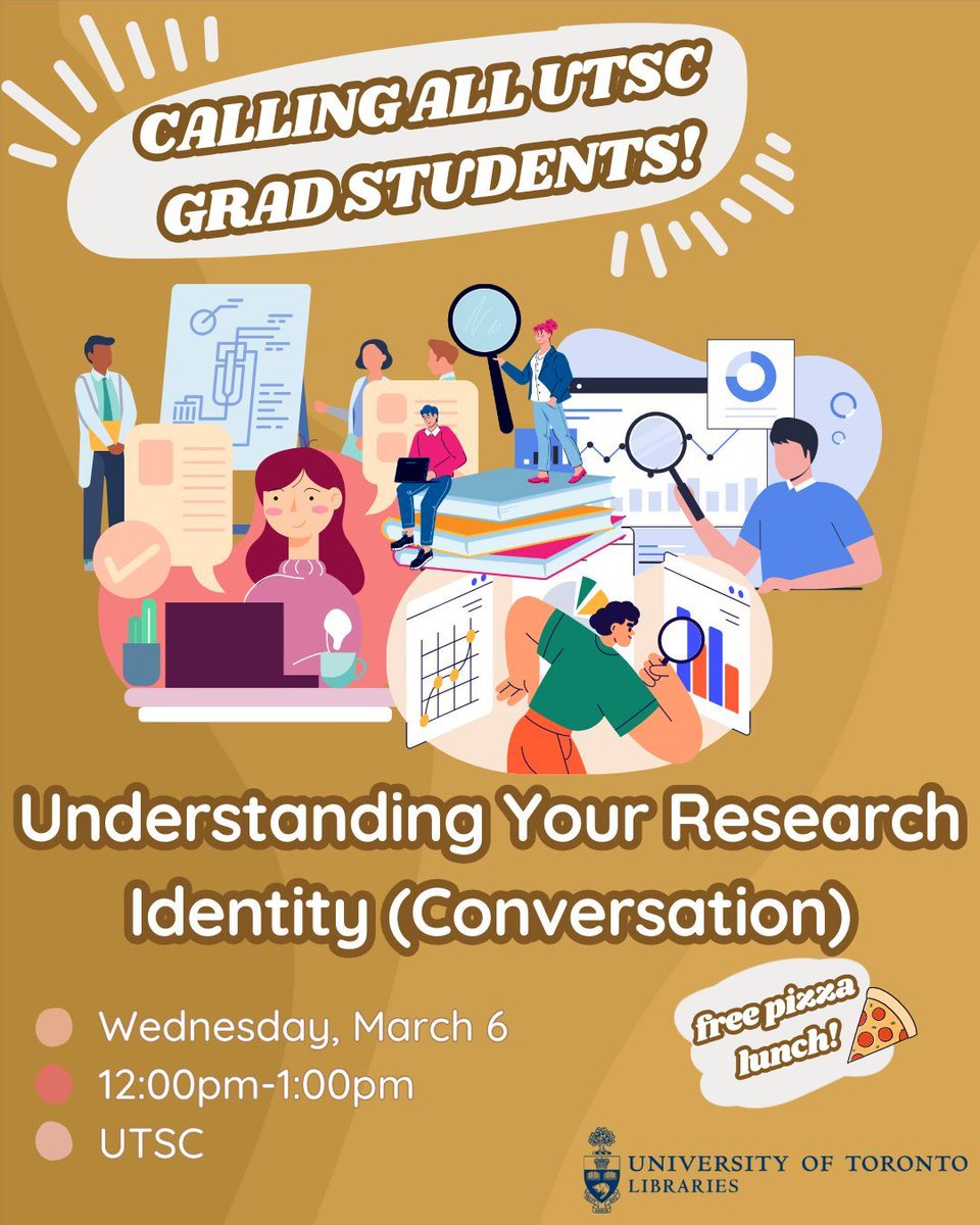 U of T Scarborough Library (@utsclibrary) on Twitter photo Do you know how your researcher identity is described online?
Join #UTSCLibrary on March 6, 12-1, for an in-person discussion on how researcher identity can be understood within the scholarly publishing landscape. buff.ly/3OPw8pn
#UTSC #UofTLibrary
<a href="/uoftlibraries/">U of T Libraries</a> Do you know how your researcher identity is described online?
Join #UTSCLibrary on March 6, 12-1, for an in-person discussion on how researcher identity can be understood within the scholarly publishing landscape. buff.ly/3OPw8pn
#UTSC #UofTLibrary
<a href="/uoftlibraries/">U of T Libraries</a>