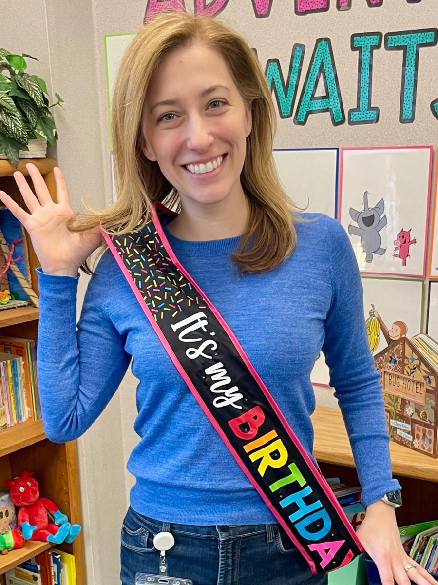 Participating in a staff birthday tradition at work today