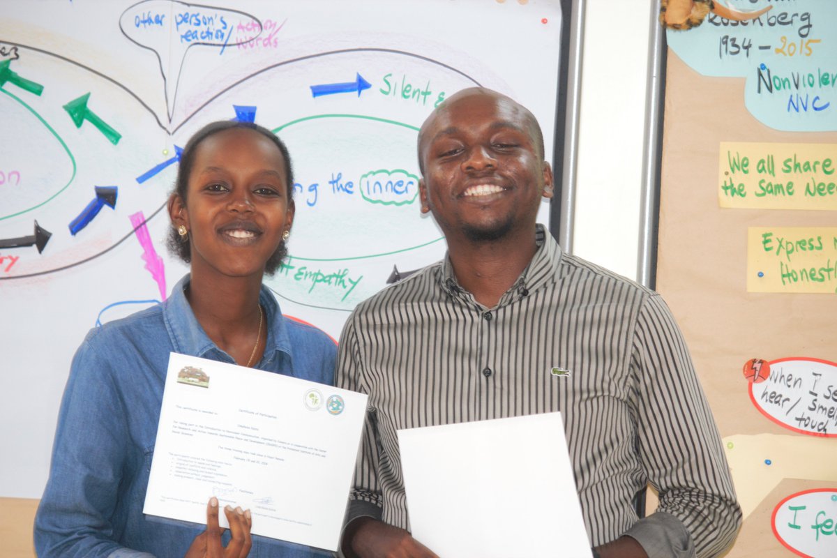 PUR_RWANDA's tweet photo. 1/2) Yesterday, 15 students completed a 2days Non Violent Communication workshop under the theme "Speaking &amp; Listening to Connect." It was organized &amp; facilitated by our graduate @Dismazo, co- facilitated with @SylvineLinda, in collaboration with https://t.co/lMOhYHL7Th. https://t.co/hxqwZVqZC4