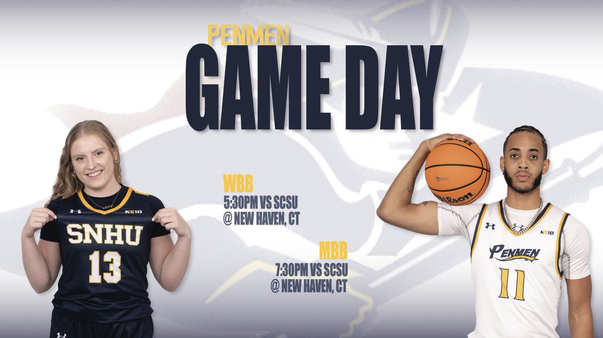 It's game day! As the regular season winds down, @SNHUWBB and @SNHUMBB hit the road for a crucial NE10 doubleheader. snhupenmen.com/calendar?vtype…