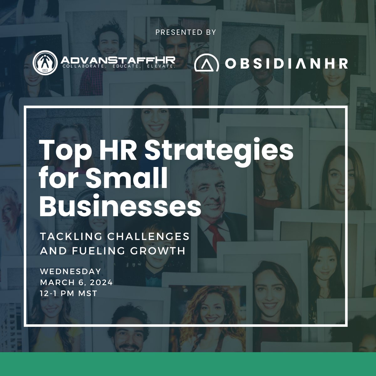 AdvanstaffHR's tweet photo. Good things come in pairs! We're pairing up with Obsidian HR, to talk all about scaling your HR strategy 🚀

📅 Date: March 6, 2024
🕛 Time: 12pm - 1pm MST

Register now at https://t.co/LgzJT1LuBm

#HRStrategies #SmallBusinessGrowth #HRServices #HRConsulting https://t.co/ewk3GEOtQH