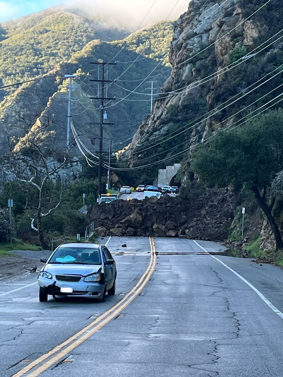 UPDATE - 8:15 AM - Malibu Canyon is closed both directions at Piuma due to a large mud/rock slide. Crews are on site. No ETA for reopening. Avoid taking Malibu Canyon. Check quickmap.dot.ca.gov before getting on the road. Beware rocks &amp; mud on all roads in Malibu.