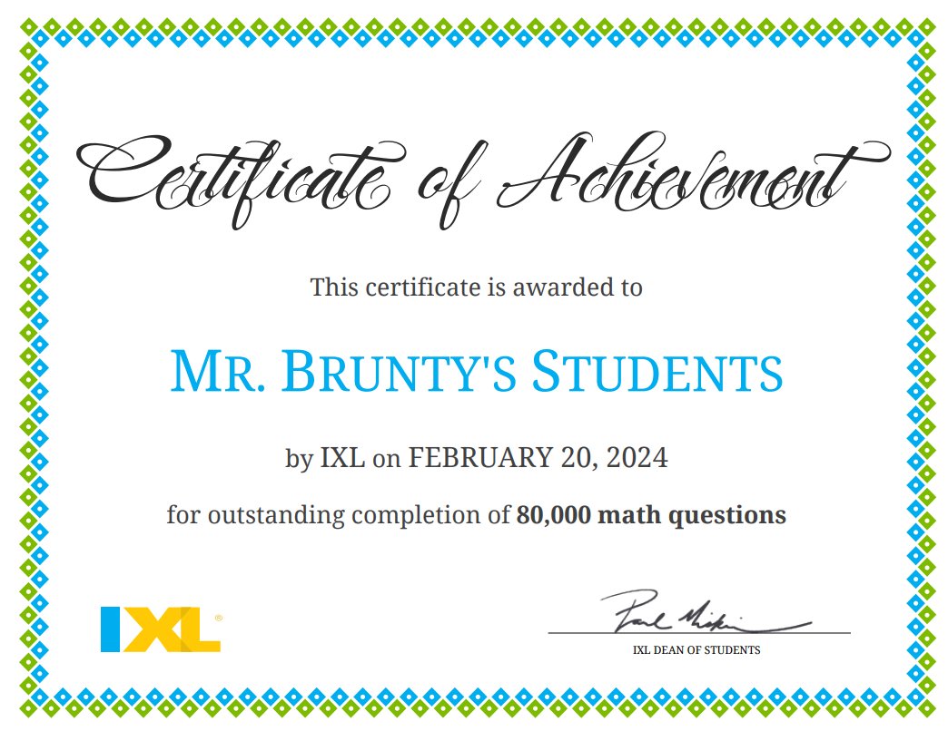 WeboEcology's tweet photo. Mr. Brunty's students have answered 80,000 math questions! #IXLLearning https://t.co/PjdvxfEkIb
Now you guys are just showing off. @WeboJrSrHigh https://t.co/JFpruEMz5J